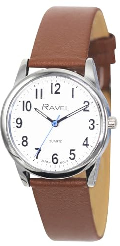 Ravel Plus - Extra Long Life Unisex-Alltagsuhr mit Mikrofaser-Lederarmband - Analog Quarz (Japanisch)