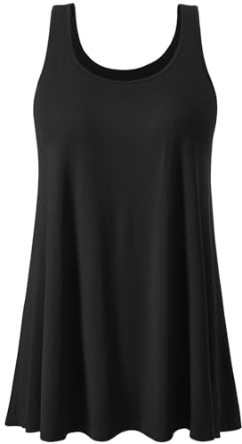 Vislivin Tank Tops for Women Built in Bra Vest Top Pleated Loose Fit Bra Camisole Casual Flowy S-XXXXL