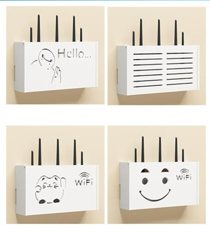 Router-Aufbewahrung,WLAN Box Verstecken Router Wandhalterung Box Moderne Wandregale Wohnzimmer Kabel Boxen Aufbewahrung,C-22x20x8.5cm