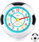 Edillas Wecker Kinder Jungen Mädchen, Fußball Wecker Analog Geräuschlos Ohne Ticken mit Licht Schlummerfunktion für Kinder Schlafzimmer Nachttisch Tisch Aufwachenuhr (Schwarz-Weiß)
