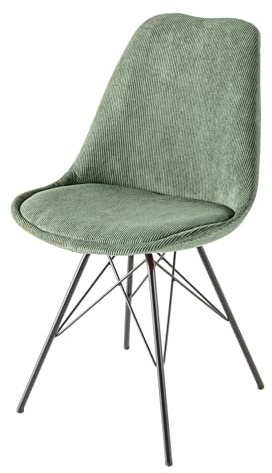 Stuhl SCANDINAVIA MEISTERSTÜCK - 86cm - schwarz - Cord Metall-Beine | hoher Komfort, bequeme Polsterung, stabil, Design, Retro, Eyecatcher, modernes Design