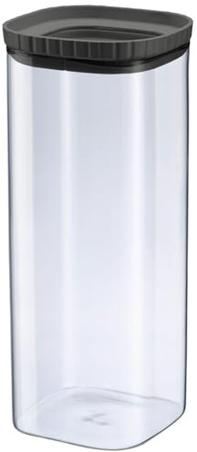 Westmark Glasdose mit Silikondeckel – Praktische Vorratsdose mit Deckel, ideal zur Aufbewahrung von Spaghetti (bis 26 cm), Nudeln, Tee, Gewürzen & mehr, eckig, stapelbar – 2230 ml