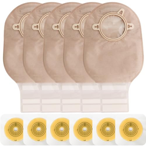 Stomabeutel, Kolostomie-Zubehör, 21 Stück, zweiteilige Stomabeutel mit Verschluss, entleerbare Beutel für Ileostomie, Stoma-Pflege