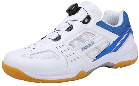 Squashschuhe,Badmintonschuhe,Tischtennis Schuhe Badminton Schuhe Herren Atmungsaktiv Hallenschuhe rutschfest Volleyballschuhe Leichtes Bequeme FüR Indoor,Blau,Schwarz