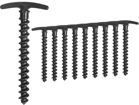 QUARKZMAN Plane Heringe 10Stk 5.7 - Plastik Strand Zelt Heringe T Form Nylon Spiral Heringe für Tarp Überdachung Camping Wandern