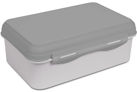TIENDA EURASIA – Fiambrera | Sandwicheras Multiples | Plástico Polipropileno (PP) Libre de BPA | con 3 Compartimentos | Medidas 13 x 19.6 x 7.3 cm | 1 Litro | Fiambrera Compartimentos (Gris)