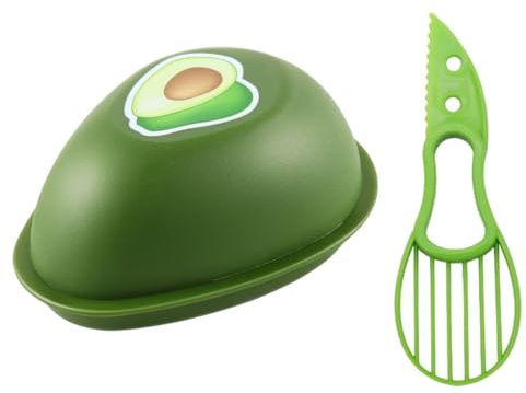 Pack 2 en 1 Aguacate cortador y recipiente aguacate, cuchillo aguacate para hueso aguacate y Envase para Guardar aguacate para nevera con tapa hermética