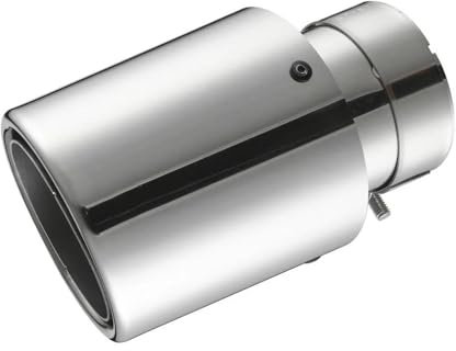 Endrohr EPLUS Auto-Edelstahl-Schalldämpferspitze Auspuffanlage, Universelles Crimpen, Silberne Dekoration Auspuffrohr-Schalldämpfer Für Auspuff Endrohr(60mm-101mm)