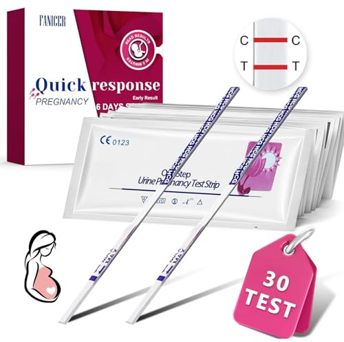30 Pezzi Test di Gravidanza Precoce 10mIU/ml, Professionale Test di Gravidanza, Early Pregnancy Test, Test di gravidanza ultra precoce, Test di Gravidanza Precoce Rilevamento Rapido