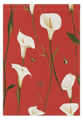 Lot de drapeaux de jardin motif lys Calla rouge - Bannières saisonnières pour décoration extérieure - 28 x 40 cm - Double face