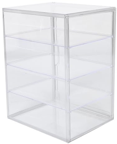 PartyKindom Gebäckvitrine Aus Transparentem Kunststoff Mit 4 Verstellbaren Ebenen Magnetischer Brotkasten Für Küchenarbeitsplatte Platzsparend Und Frischhaltend