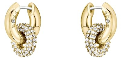 BOSS Jewelry Ohrringe für Damen Kollektion LIVE PRECIOUS aus Edelstahl mit Verschlungenen Ringen und Kristallen – Erhältlich in Silber oder Gold