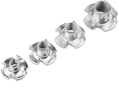 Dado a quattro artigli zincato, Dado a quattro griffe zincato M4 M5 M6 M8, dado for altoparlante, a T, a cieco, for mobili(M5X8)