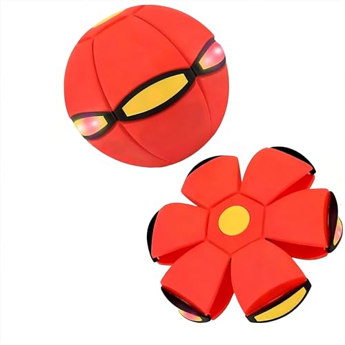 Pelota mágica rebotando, Pelota mágica de Doble Forma y platillo Volador con 6 Luces, interacción Entre Padres e Hijos, Adecuada para Uso en Interiores y Exteriores. (F)
