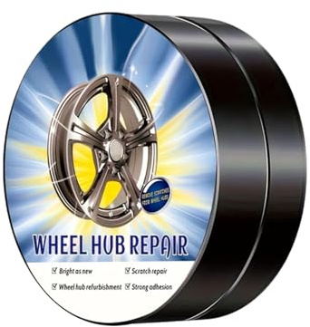 Rim Scratch Remover - Car Wheel Damage Concealer, Paint Wear Smoothing Compound with Sponge Application, Cosmetic Renewal Support Function, Ideal for Garage Care Travel Preparation Upkeep