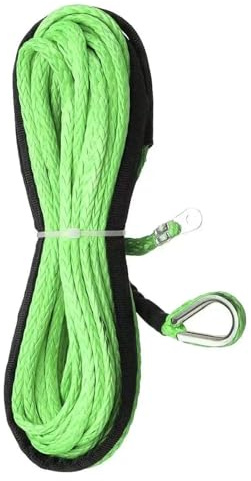 Corde de remorquage de 0,6 cm x 15,2 m de rechange d'urgence pour camions et bateaux – Câble de treuil synthétique avec capacité de remorquage de 3 500 kg et manilles