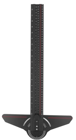 Hiraith Woodworking T Ruler Durable Aluminum Alloy Scriber with Engraved Scale for Versatile Line Marking for Carpenter Workshop Black