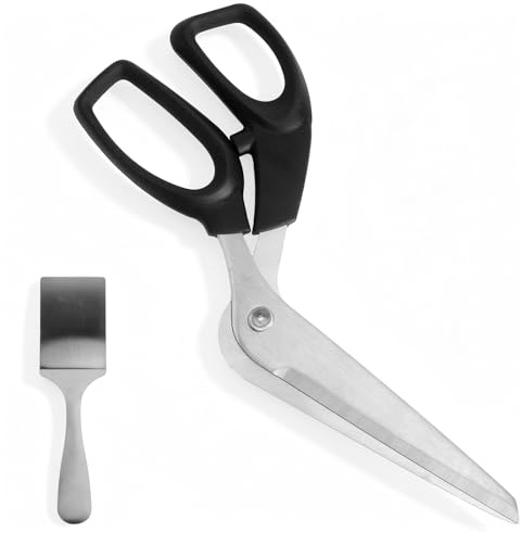 Set forbici pizza 2 pezzi nere con paletta in acciaio inox