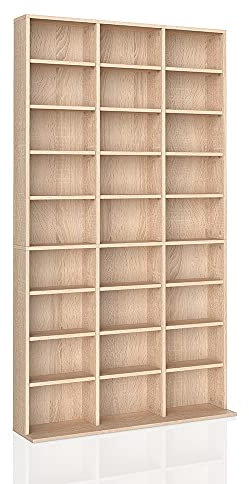 Vicco CD-Regal Jukebox, Blu ray Aufbewahrung, Sonoma, 102 x 178 cm