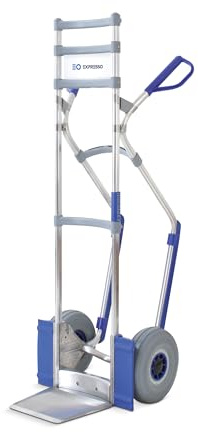 Vollmontierte EXPRESSO Alu Profi-Sackkarre AE201125 für Getränkekisten und Fässer / 250kg / Vollgummireifen/Schaufel L 24,5 x B 22 cm
