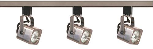 Ciata Square Track Lighting MR16 Bulb, GU10 Base 50 Watts (Brushed Nickel Finish, 3 Light)