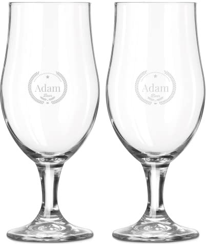 YourSurprise Vasos de Cerveza Personalizada - Vasos de Cerveza con Nombre Grabado: Personalizable con Texto, Diseños y Diferentes Tipos de Letras