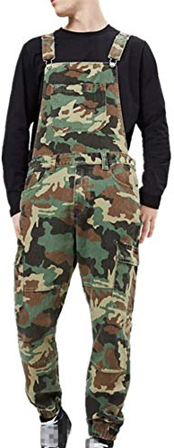 FANSU Men Denim Overalls Trousers Dungarees Vintage Work Bib Jeans Jumpsuits with Knee Pads Pockets Coveralls Pants Big Waist Plus Size