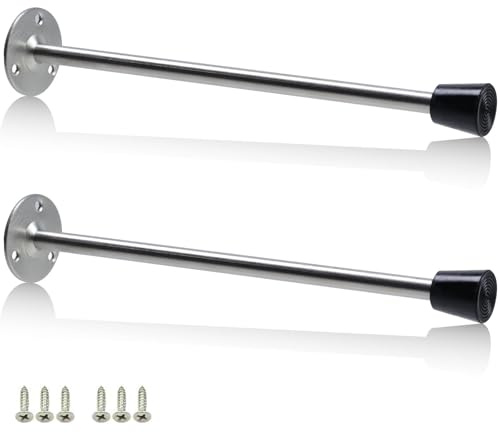 Rannb Türstopper aus Edelstahl, Wandmontage, Türstopper mit Gummispitze, 160 mm Gesamtlänge – 2 Stück
