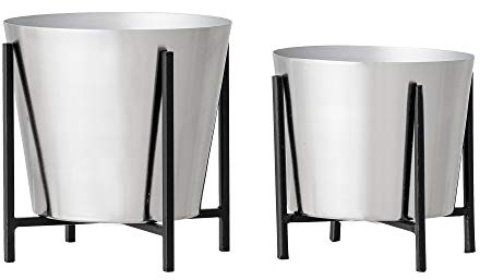 Bloomingville Blumentopf, silber, Eisen, 2er Set