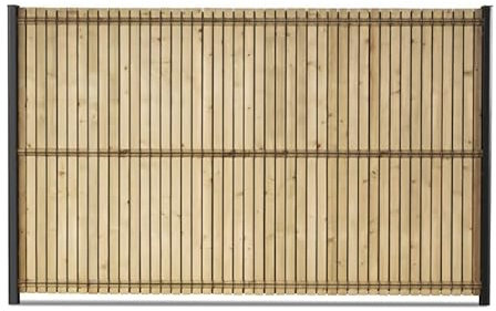 EASY CLOTURE Kit Occultation lamelles Bois Sapin pour Panneau Rigide Maille 55 H 1m23 L 2m50 EP 8mm - pour Clôture Jardin Brise-Vue