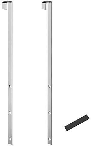 Songmics Dörrkrokar, för smyckesskåp, set om 2, av stål, lämplig för tyska dörrar, 1,2 x 2,2 x 32 cm (L x B x H), silver JJC901E01