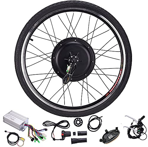 48V/1000W Elektrisches Fahrrad-Umbausatz 20 24 26 27.5 2829 700C Zoll Vorderrad/ Hinterrad Elektro E-Bike Conversion Kit Elektro-Fahrrad Kit Elektrofahrrad Motor Umbausatz,Front wheel,24