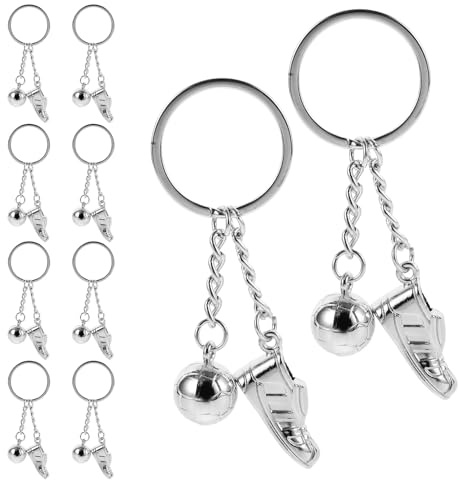Garneck 8Pcs Sport Palla Portachiavi Calcio Portachiavi Pallone da Calcio Chiave di Fascino della Lega della Sfera di Scarpe del Pendente di Chiave di Coppa del Mondo di Favore di Partito