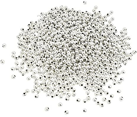 1200 Stück versilberte glatte runde Metallperlen Abstandshalter Perlen Crimp Perlen Klemme Ende Stopper Perlen 4 mm für Schmuckherstellung