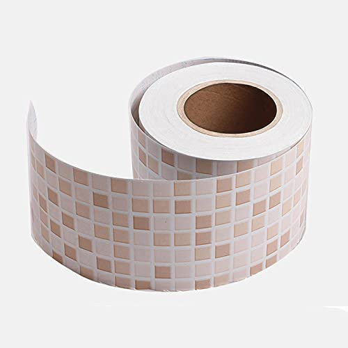 Jaeknxcg Tapetenbordüre selbstklebend zum Aufkleben für Wohnzimmer Küche Badezimmer Abnehmbare Wasserdicht Bodenleiste PVC Dekorative Bordüre Mosaik 10X300CM