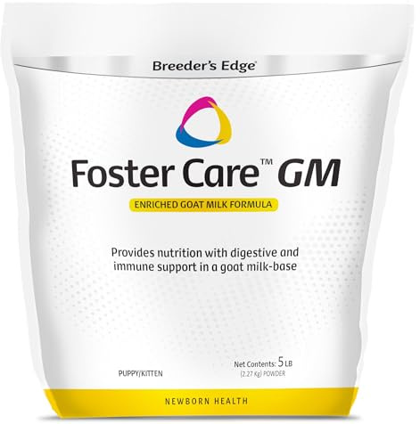 Breeder's Edge Foster Care GM - Goat Milk Based Powdered Milk Replacer - Puppies , Kittens , Cats & Dogs Formula - Easy Digestion - 5 lb