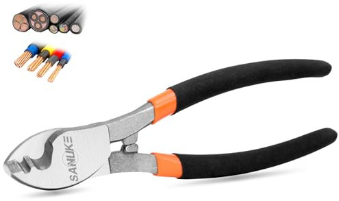 Sanuke Cable Cutters, 6-Inch High Leverage Cable Cutter Heavy Duty---Multifunctional Compact Sharp Cutting for Aluminum, Copper, Wire, Communications Cable