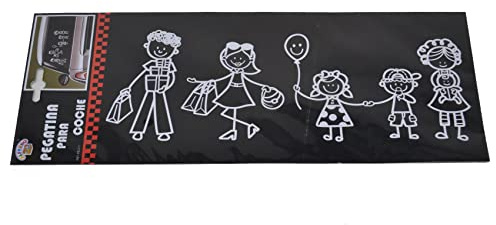 Calcomanías para autos, calcomanías para ventanas familiares, 5 figuras en blanco, calcomanía para autos,