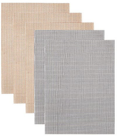 Griglia Tappetino Grill Set da 5 Pezzi Rete Bbq Antiaderente Stuoia Barbecue Tappetino Barbecue Bbq Griglia Tappetini Riutilizzabile per Griglie a Carbone, Griglie a Gas (40 x 33 cm)