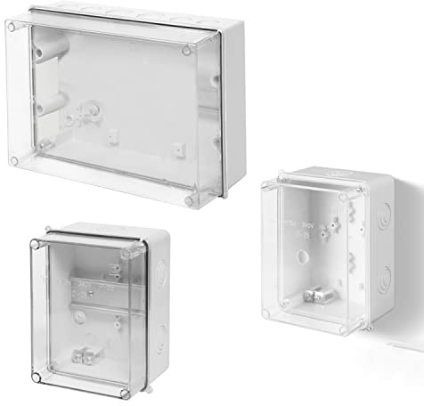 asvendo elektro/Industriegehäuse/Leergehäuse/Schaltkasten/Verteilerkasten/Abzweigkasten / IP55, wassergeschützt, Feuchtraum/mit oder ohne Hutschiene (ohne Hutschiene / 118x158x90 mm)