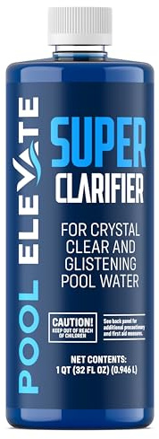 POOL ELEVATE Pool Clarifier Ultimate Clarity Booster - Pool Clarifier for Crystal Clear Water, Fast Acting & Long Lasting, Reduces Cloudiness & Enhances Filter Performance, Safe for All Pools, 32 oz