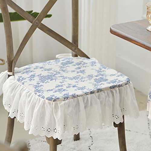 Yadlan Stuhlkissen Vintage Shabby Chic mit RüSchen, Restaurants Stuhlauflage, Sitzkissen Stuhl 1er Set Waschbar, Sitz Auflage Gepolstertes Esszimmerstuhl Landhaus mit WunderschöNem RüSchenrand