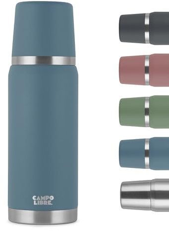 Campo Libre. Jaco® Thermoskanne 1L, 750ml, 500ml I Thermos mit Becher I Unsere Thermosflasche mind. 24h heiß I Isolierkanne mit Doppelwandisolierung ist zu 100% auslaufsicher & recycelter Edelstahl