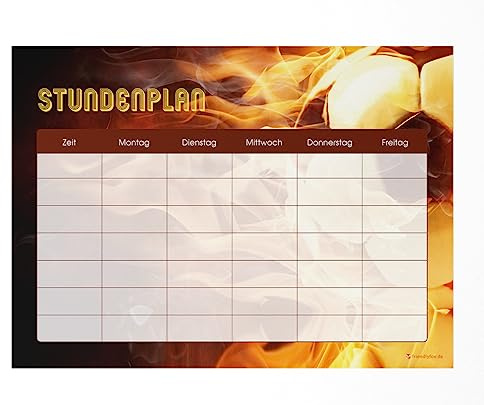 Friendly Fox Fußball Stundenplan abwischbar, DIN A4 magnetischer Stundenplan abwischbar