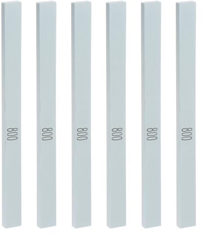 QUARKZMAN 6pcs Pierres à aiguiser 800 grains 5,9 x 0,47 x 0,24 Rectangle en carbure de silicium vert Pierre à aiguiser pour couteaux