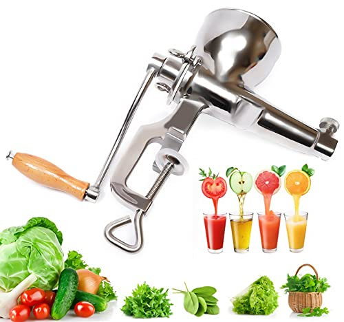 vinnyooc Extracteur de jus Slow Juicer en acier inoxydable - Extracteur de fruits en spirale - Presse-agrumes