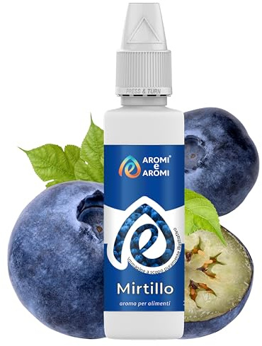 AROMI E AROMI | Aroma Mirtillo - Aroma Alimentare in Gocce per Dolci da Forno, Torte, Yogurt, Gelato, e Liquori | Prodotto 100% Italiano (30ml)