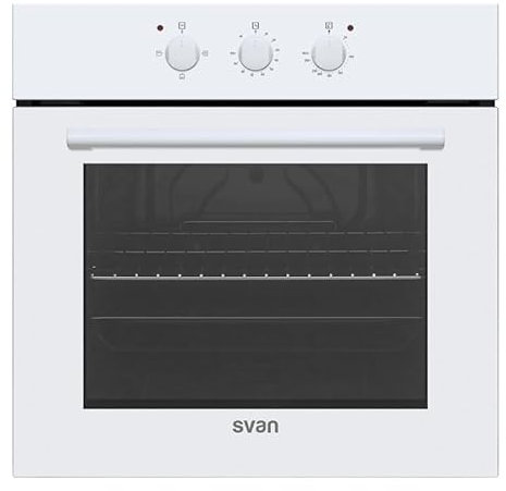 Svan Horno Multifunción Blanco SH3800EB. Capacidad 76 Litros, W, 3 Programas, Interior Esmaltado, Fácil Limpieza, Eficiencia Energética Clase A