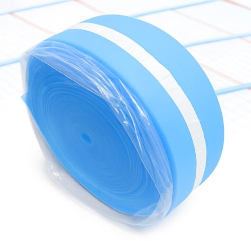 4INSTALATOR Randstreifen 50 Meter Randdämmstreifen für Fußbodenheizung | 150 x 8 mm | selbstklebend mit Folienlasche | Randdämmung | Fussbodenheizung | Blau | haltbares 2 Rollen
