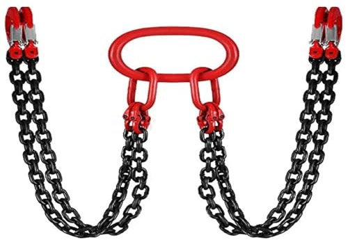 Generisch Kettengehänge Anschlagkette Tragbar Dauerhaft Hebekette Krangehänge Hebekettenschlinge Einstellbar 4 Strang Krankette für Minen Häfen Gebäude 300cm Ø 6 mm,4t,300CM